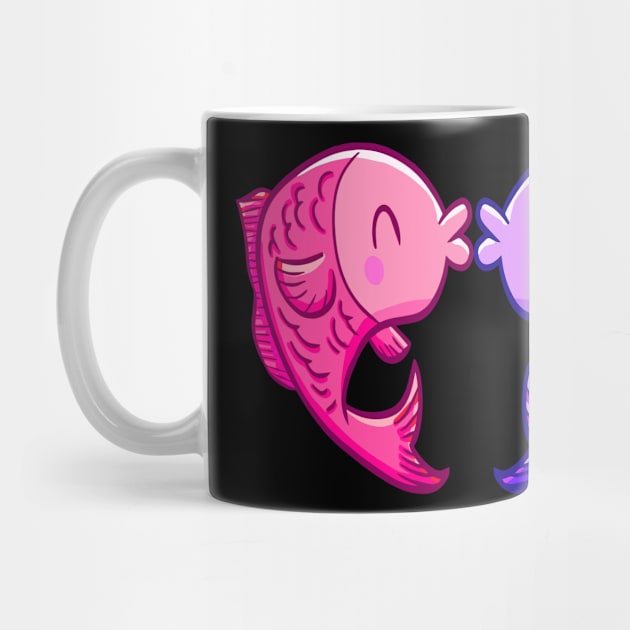 Cute Fish Kissing Heart Aquarium Aquarist by Foxxy Merch